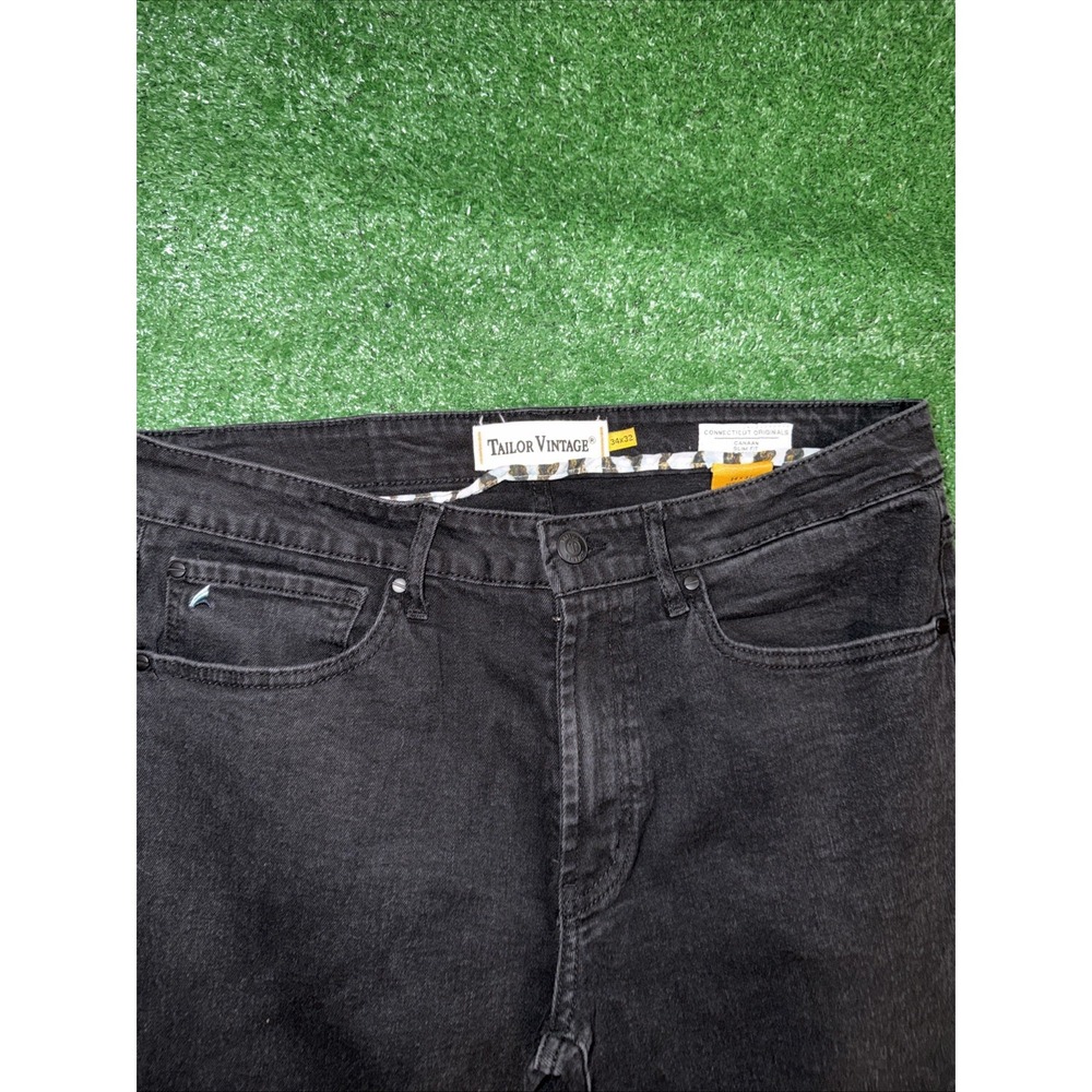Tailor Vintage Canaan Slim Fit Men's Jeans 34x32 Black Comfort Stretch As Is - Picture 2 of 6